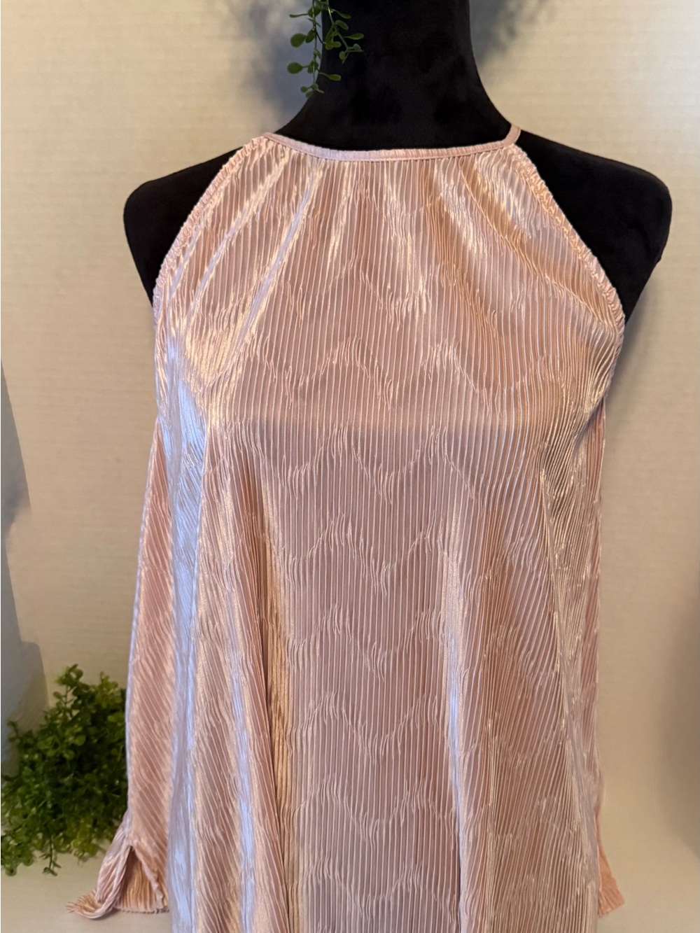 Worthington Blush Pink Satin Halter Top